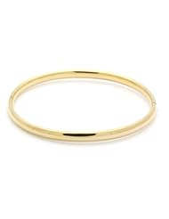 14K Yellow Gold 5mm Plain 2.5 Diameter Adjustable Bangle Bracelets