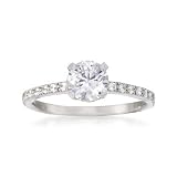 .75 Carat CZ Solitaire Ring With .25 ct. t.w. CZs In Sterling Silver