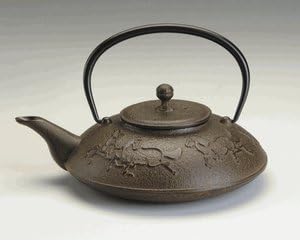 Joyce Chen 22-Ounce Japanese Tetsubin Cast-Iron Year of the Horse Teapot, Saddle Brown
