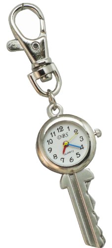 Unisex Chrome Ignition "Key" Keychain Pocket Carbiner Watch
