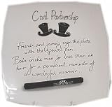 Review Dreamair  / Civil Partnership Gift Two Top Hats Square Signature Plate