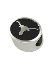 Texas Longhorns College Collegiate Bead Charm Fits Most Pandora Style Bracelets Including Chamilia, Troll and More. In Stock for Fast Shipping