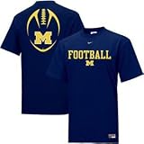 Michigan Wolverines NCAA Youth Team Issue T-shirt by Nike (Medium Navy Blue)