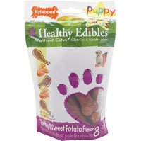 Nylabone Healthy Edibles Puppy Turkey & Sweet Potato Chews, Petite, 8-Count Pouch
