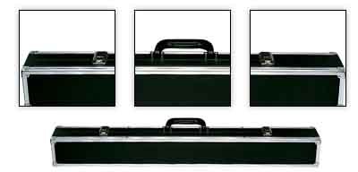 Action ACBX09 - 2 Butt/4 Shaft Black/Silver Pool Cue Box Case
