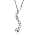 Sparkling Diamond CZ Petite Journey Curve Pendant