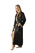 Gorgeous Long Satin Robe with Contrast Trim
