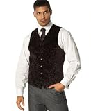 Sean John - Sean John Burgundy Velvet Floral Vest