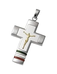 Joyas Alternativas™ Stainless Steel Crucifix Pendant with Multi Color Enamel
