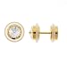 Gold Plated Stainless Steel Fake Plug with Clear CZ - 16G Earwire - 0G - Sold in Pairs