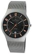 Skagen #233XLTTMO Men's Titanium Mesh Band Analog Orange Sporty Accent Grey Dial Watch