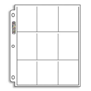 25 (Twenty-Five) 9-Pocket Pages For Baseball Cards, Football Cards, etc (fits into 3-Ring Notebook)