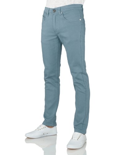 J.TOMSON Mens Basic Casual Colored Skinny Cotton Twill Pants