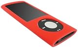GreyMobiles Red Silicone Skin Case For Apple iPod Nano 5G 8GB 16GB (5th Generation) WITH SCREEN PROTECTOR