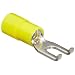 Morris Products 11818 Flange Spade Terminal, Nylon Insulated, Yellow, 12-10 Wire Size, #8 Stud Size (Pack of 100)