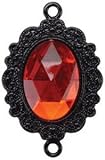 Blue Moon Madame Delphine's Metal Connectors - Acrylic W/Red Stone-Black 1/Pkg
