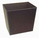 Redmon 2603-Faux Leather Tapered Waste Basket in Dark Chocolate