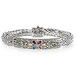 925 Silver & Semi-Precious Stone Bracelet with 18k Gold Accents (0.96ctw)