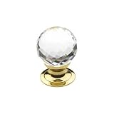 Baldwin 4318.030 Cut Swarovski Crystal 1-3/16-Inch Diameter Cabinet Knob, Polished Brass - Lacquered