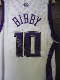 Bibby, Mike Autographed/Hand Signed Kings Nike Replica Jersey