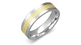 Men's Two Tone Surgical Steel Ring Band Size 9