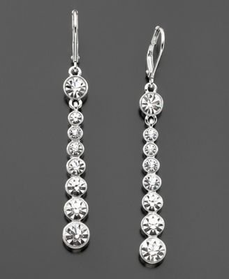 Givenchy Silvertone Crystal Drop Earrings