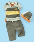 Guess - Guess? Baby Boy 3 Piece Polo & Pant Set