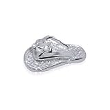 Sterling Silver Flower Flip Flop Sandal Charm 12 MM X 7 MM Pendant