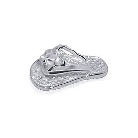 Buy Sterling Silver Flower Flip Flop Sandal Charm 12 MM X 7 MM Pendant by Gem Avenue