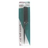 Salon Elements 9 Rat Tail Comb (Pack of 12) Black/Bone #Se445