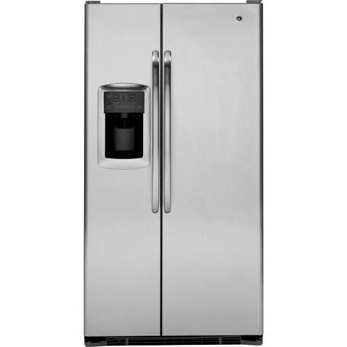GE GSCS3KGYSS 22.7 cu. Ft. Side-by-Side Refrigerator with Water and Ice Dispenser - Stainless Steel