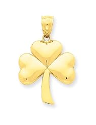 14k Yellow Gold Polished Shamrock Pendant. Gold Weight- 2.23g.