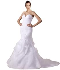 Organza Lace-Up Mermaid Wedding Dress 