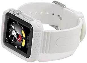 Smarfan Watch Band for Apple Watch All In One Ultra Rugged Active Workout Case/Band, Poetic [Rugged BAND] Apple Watch 42mm Case+Band Ultimate Shock Protection (White)