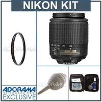 Nikon 55-200mm f/4-5.6G ED AF-S DX Autofocus Lens Kit with 5 Year U.S.A. Warranty, Tiffen 52mm UV Filter, Professional Lens Cleaning Kit, Adorama Hurricane Blower