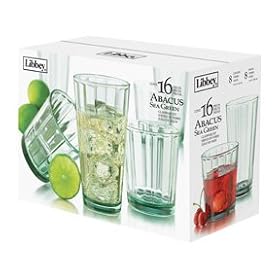 16 pc Abacus Set (Sea Green) by Libbey