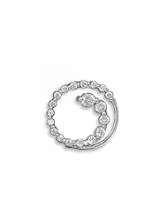 MMA Silver - Rhodium Plated 19 Graduated CZ Swirl Slide