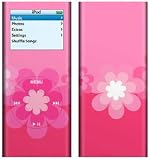 Retro Pink Flowers Design Decal Skin Sticker for Apple iPod nano 2G (2nd Generation) 2GB/ 4GB/ 8GB Player