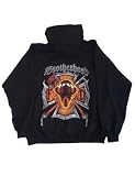 Firefighter Hooded Sweatshirt Flaming Helmet Skull
