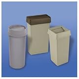 Rubbermaid-Untouchable Plastic Round Waste Receptacle, 30 1/8H, Beige (RUB354600BGE) Category: Plastic Waste Containers