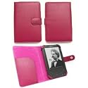 iBox - PINK Wallet Case Cover Shield Slot and LCD Screen Protector with MicroFibre Cleaning Cloth for Amazon Kindle 3 Global Wireless 3 6"