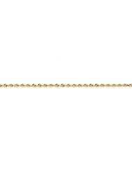 14k Yellow Gold 14.00 Inches 2.00mm Wide D/C Quadruple Rope Chain Anklet. Weight: 4.42 Grams - 30 Day Money Back Guarantee