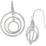 3 Ring Diamond Cut Earrings