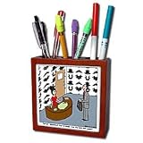 Rich Diesslins Funny General - Editorial Cartoons - Rorshach Ink Blot Wallpaper - Tile Pen Holders-5 inch tile pen holder