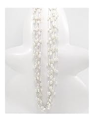 Gray Japanese silk cord Fresh Water Pearl Necklace In Zinc