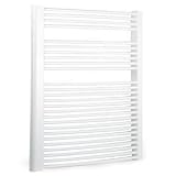 Trueshopping White Curved Bathroom Towel Heated Radiator Rail 1200mm x 500mm