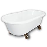 American Bath Factory B1-3700-WW-DM7-M2-35-OB Madeline Double Ended Clawfoot Bathtub in White, Canno