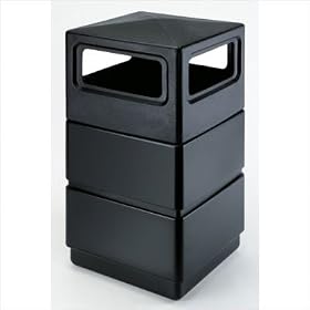 38-Gallon 3-Tier Waste Container with Dome Lid Color: Black