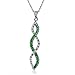 Read 10K White Gold Emerald and Diamond Twist Pendant-Necklace 18in. 1/4ct tgw Details 10K White Gold Emerald and Diamond Twist Pendant-Necklace 18in. 1/4ct tgw
