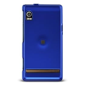 Premium Grade Rubberized Hard Crystal Snap-on Case for the Motorola Droid - Rubber Blue Color